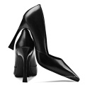 2019 High Heel Stiletto Women's Pumps black genuine leather x19-c146C Ladies Women custom Dress Shoes Heels For Lady